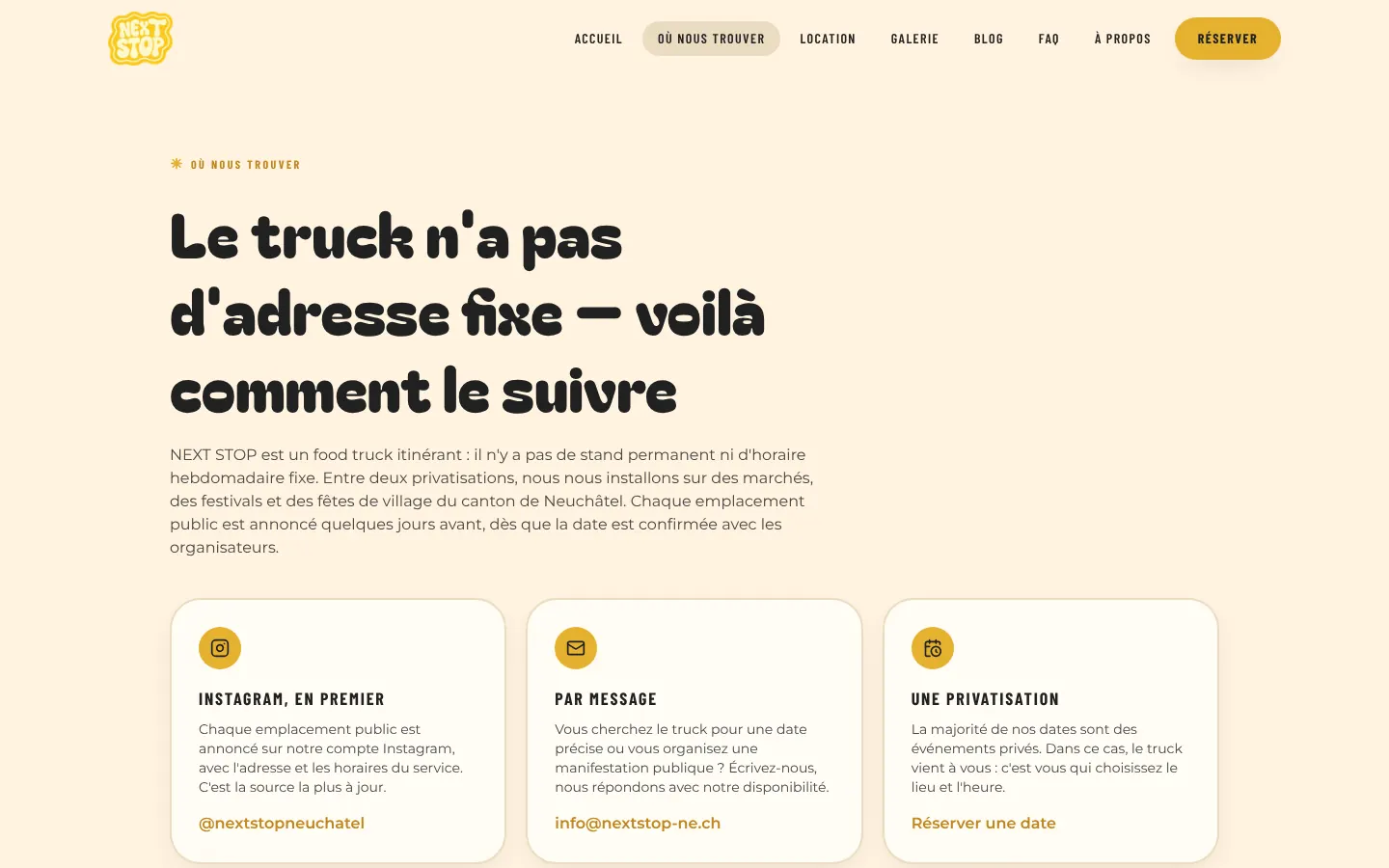 Où nous trouver — planning public